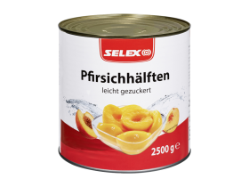 Selex Pfirsichhälften leicht gezuckert, 2500g