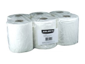 Selex Putzrolle 2lag. 100% Zellstoff, 450 Blatt, 6 Rollen Sack