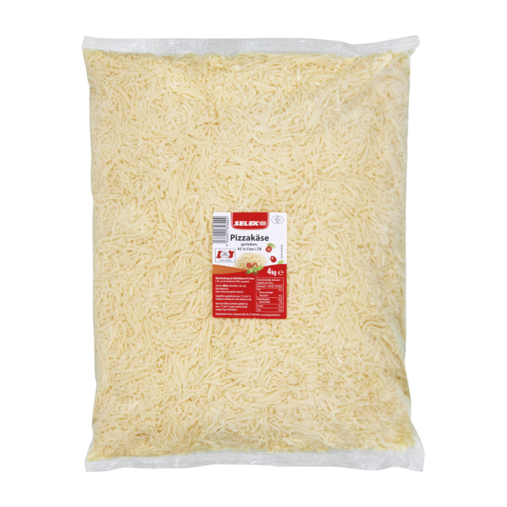Pizzakäse gerieben 45 % Fett i. Tr., 4 kg