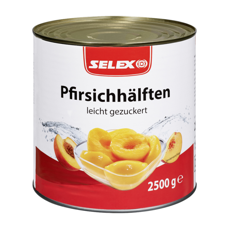 Selex Pfirsichhälften leicht gezuckert, 2500g