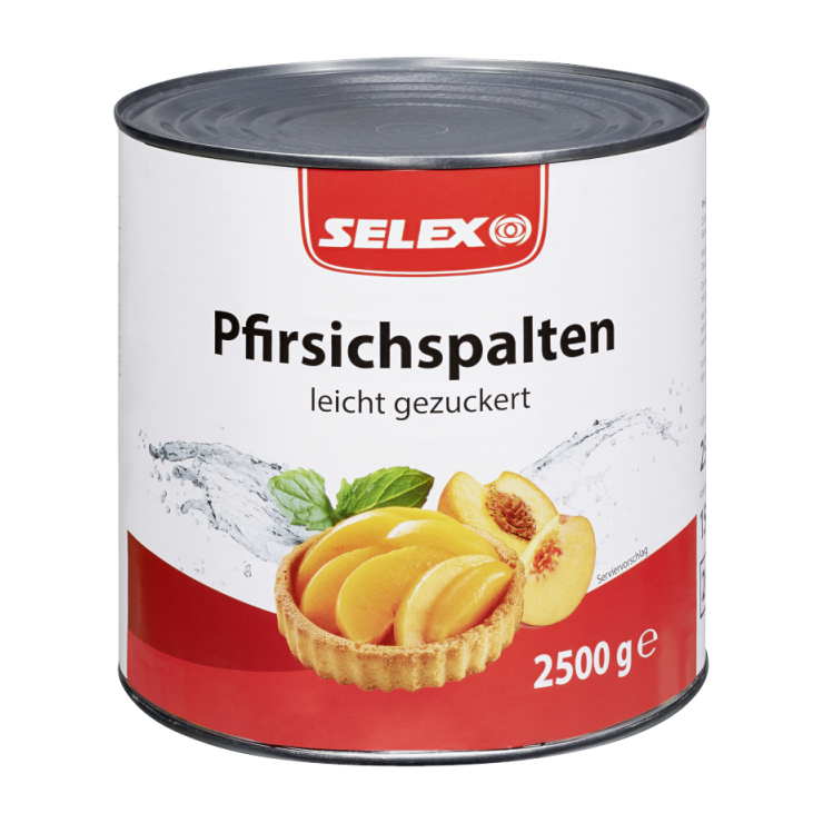 Selex Pfirsichspalten leicht gezuckert, 2500g