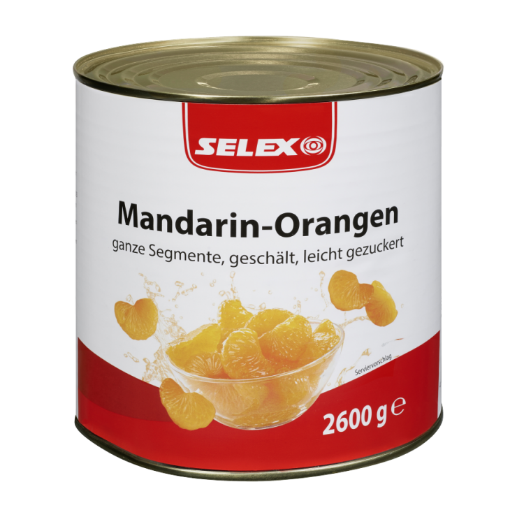 Selex Mandarin-Orangen, ganze Segmente, 2600 g