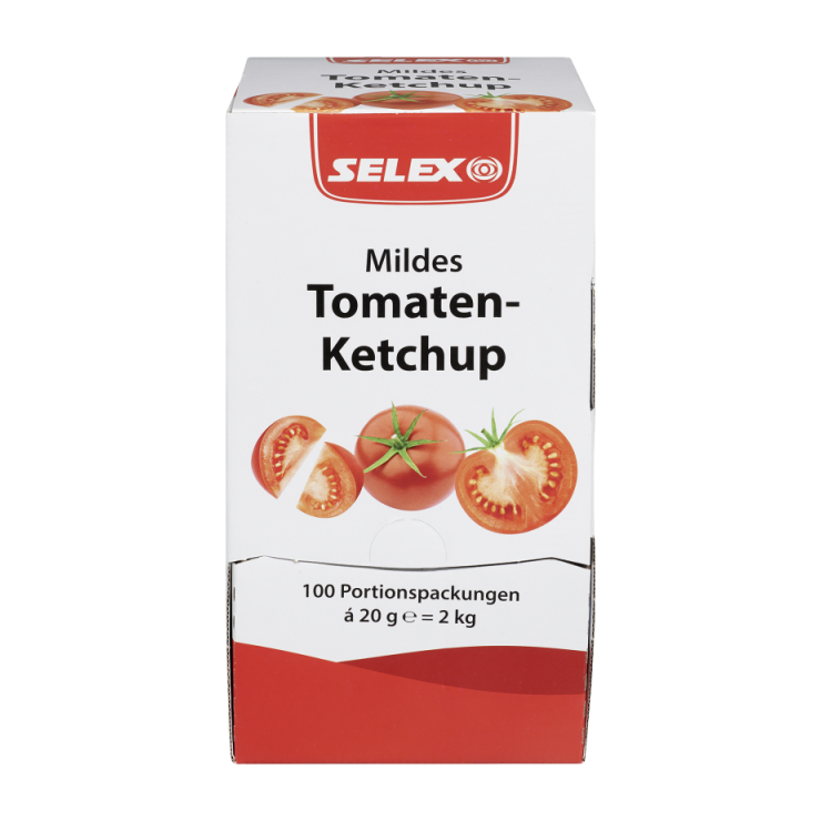 Selex Mildes Tomaten-Ketchup, 100 x 20 g Portionen = 2 kg
