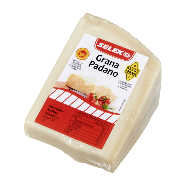 Grana Padano Italienischer Hartkäse 32% Fett. i. Tr. ca. 1 kg Keil