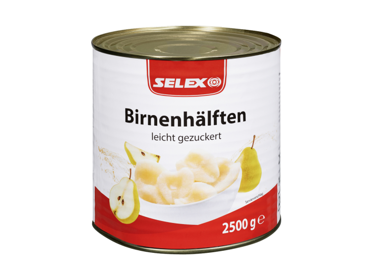 Selex Birnenhälften leicht gezuckert, 2500g