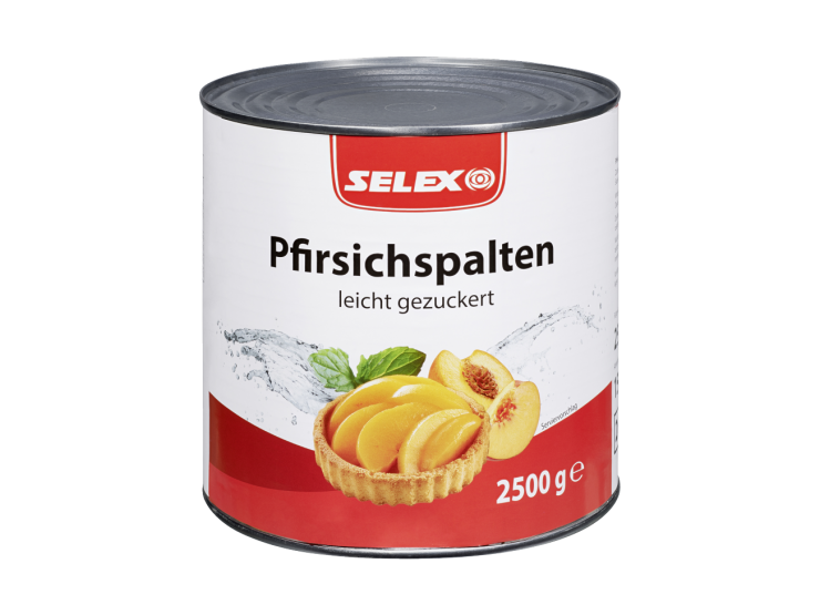 Selex Pfirsichspalten leicht gezuckert, 2500g