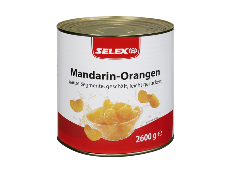 Selex Mandarin-Orangen, ganze Segmente, 2600 g