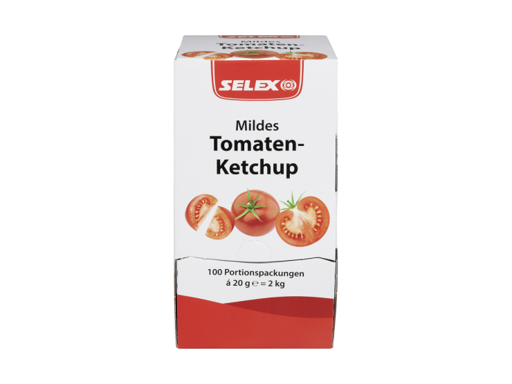 Selex Mildes Tomaten-Ketchup, 100 x 20 g Portionen = 2 kg