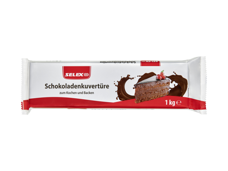 Selex Schokoladenkuvertüre zum Kochen und Backen, 1 kg